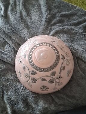 Floral Ceiling Light Fixture Frosted Pink